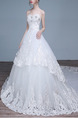 White Sweetheart Princess Beading Embroidery Plus Size Tierd Dress for Wedding