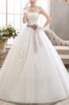 White Strapless Sash Ribbon Ball Gown Plus Size Dress for Wedding