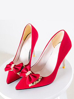 Red and Gold Leather Pointed Toe Pumps Stiletto Heel High Heel 9.5cm Heels