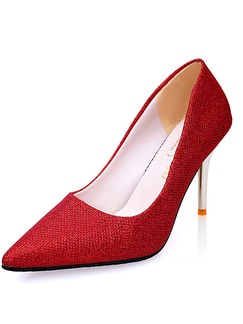 Red Patent Leather Pointed Toe Pumps High Heel Stiletto Heel 9.5cm Heels