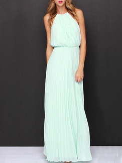 Green Halter Maxi Plus Size Dress for Cocktail Prom