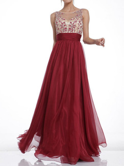Red Slip V Neck Maxi Plus Size Dress for Cocktail Prom Ball