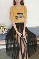 Yellow and Black Two-Piece Off-Shoulder Knitted Mesh Located Printing Contrast Plus Size Dress for Casual Party