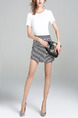 White and Black Slim Two-Piece Contrast Linking Stripe Above Knee Dress for Casual Party
