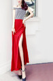 Gray and Red Slim Contrast Off-Shoulder Maxi  Dress for Party Evening Cocktail Prom Bridesmaid