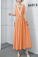 Orange Maxi Dress for Casual Party Beach