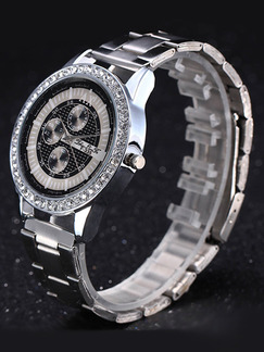 Silver Stainless Steel Band Bracelet Quartz Watch