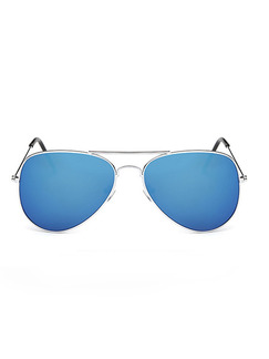 Blue Gradient Metal and Plastic Aviator Sunglasses
