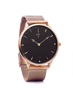 Brown Stainless Steel Band Bracelet Quartz Watch
