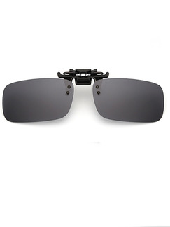 Black Gradient Plastic Polarized Clip-on Rectangle Sunglasses