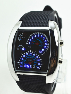 Black Rubber Band Bracelet Quartz Watch