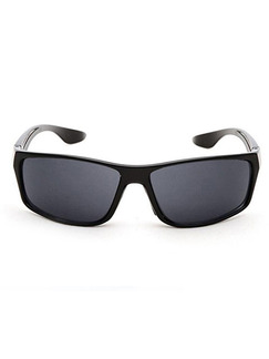 Black Solid Color Plastic Rectangle Sunglasses
