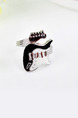 Guitar Alloy and Rhinestone Ring