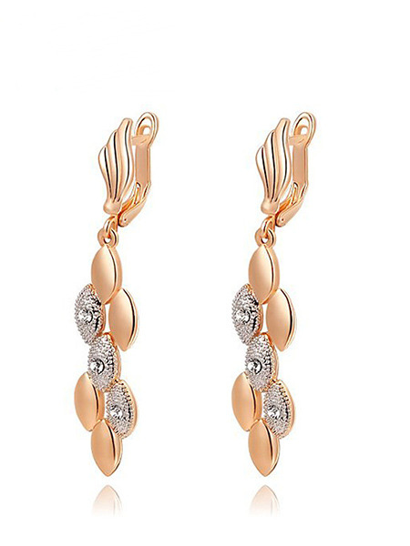 Alloy Gold Plated Crystal Earring