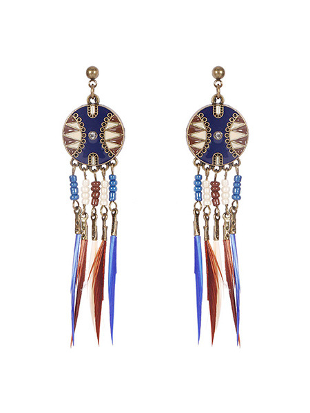 Alloy and Feather Dangle  Earring