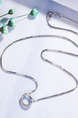 Alloy Hoop Pendant Necklace Rhinestone Necklace