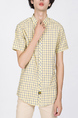 Yellow Button Down Collared Plus Size Men Shirt for Casual Party Office