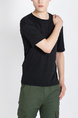 Black Round Neck Tee Plus Size Men Shirt for Casual Party