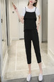 Black and White Loose Linking Contrast Furcal Adjustable Waist Ruffled    Jumpsuit for Casual Party
