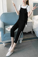 Black and White Loose Linking Contrast Furcal Adjustable Waist Ruffled    Jumpsuit for Casual Party