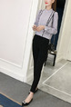 Grey and  Black Slim Contrast Linking Two-Piece Stand Collar Plus Size Long Sleeve Jumpsuit for Casual Office
