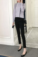Grey and  Black Slim Contrast Linking Two-Piece Stand Collar Plus Size Long Sleeve Jumpsuit for Casual Office
