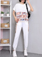 White Colorful Two Piece Pants Plus Size Shirt Jumpsuit for Casual Sports