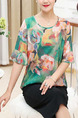 Colorful and Black Loose Printed Flare Sleeve Wide-Leg Two Piece Shorts Floral Plus Size Jumpsuit for Casual Party