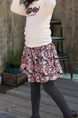 Colorful Slim A-Line Printed Floral Girl Skirt for Casual Party