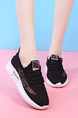 Black and White Mesh Round Toe Platform Lace Up Rubber Shoes