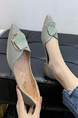 Green Leather Pointed Toe Platform Flats