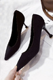 Black Suede Pointed Toe Platform Chunky Heels