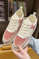 Pink And White Leather Round Toe Platform Cute Rubber Shoes