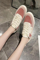 Pink And White Leather Round Toe Platform Cute Rubber Shoes