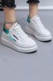 White Leather Round Toe Platform Rubber Student Sports Shoes