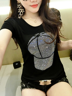 Black Tee Top for Casual