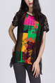 Colorful Blouse Lace Top for Casual Party Office