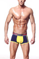 Blue and Yellow Contrast Boxer Brief Cotton Underwear