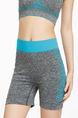 Blue and Grey Women Yoga Fitness Contrast Linking  Shorts for Sports Fitness