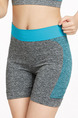 Blue and Grey Women Yoga Fitness Contrast Linking  Shorts for Sports Fitness