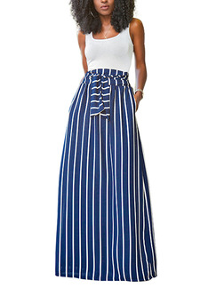 White and Blue Two Piece Maxi Fit & Flare Plus Size Dress for Party Cocktail Ball
