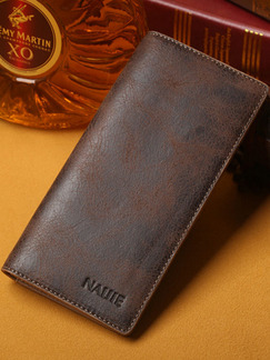 Brown Leatherette Checkbook Credit Card Bifold Wallet