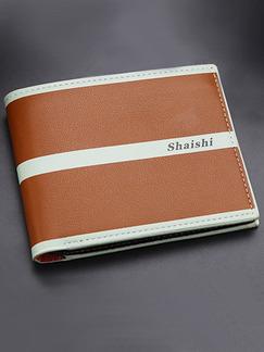 Apricot and White Genuine Leather Credit Card Bifold Wallet
