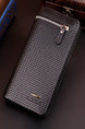 Brown Leatherette Zip-Around Bifold Purse Wallet