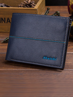 Blue Leatherette Linking Credit Card Bifold Wallet