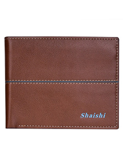 Brown Leatherette Linking Credit Card Bifold Wallet
