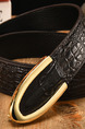 Brown Crocodile Ratchet Metal and Genuine Leather Belt