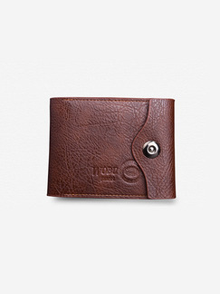 Brown Leatherette Credit Card Photo Holder Bifold Coin Purse Wallet