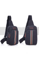 Blue Canvas Contrast Stripe Washed Shoulder Crossbody Bag