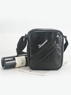 Black Leather Leisure Business Shoulder Messenger Bag